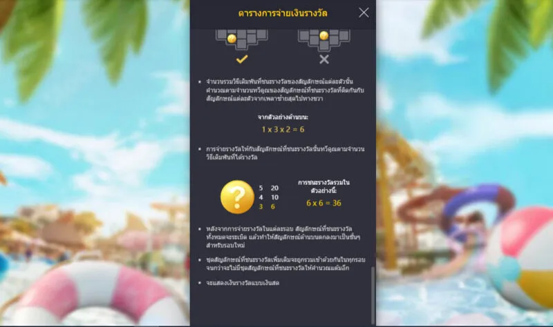 คําแนะนําเกี่ยวกับวิธีการคํานวณคะแนน Songkran Splash Soibet