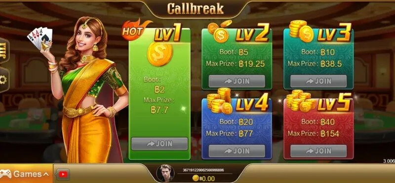 ข้อมูลเกี่ยวกับเกม Callbreak x5bet